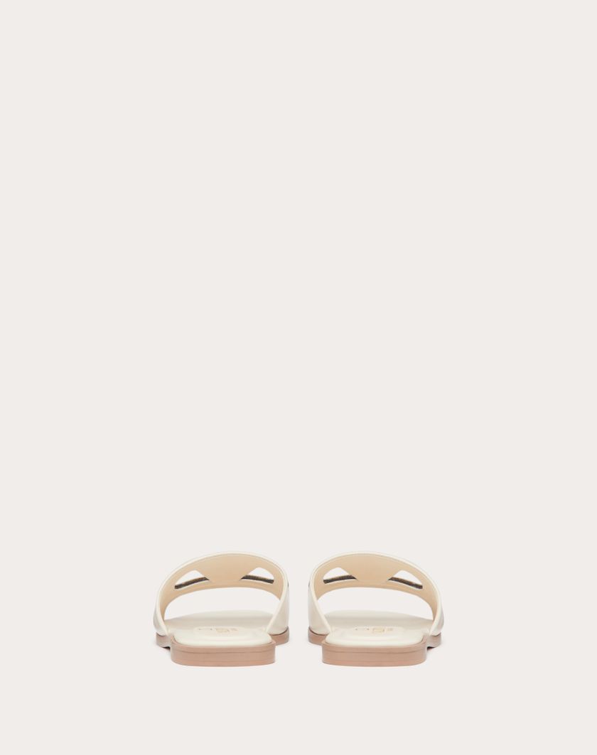 VLOGO CUT-OUT CALFSKIN SLIDE SANDAL - Image 4